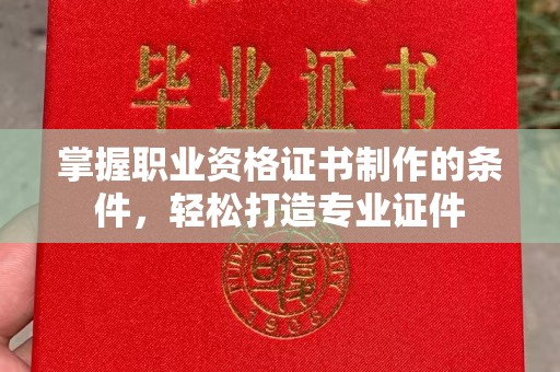 召陵掌握职业资格证书制作的条件，轻松打造专业证件